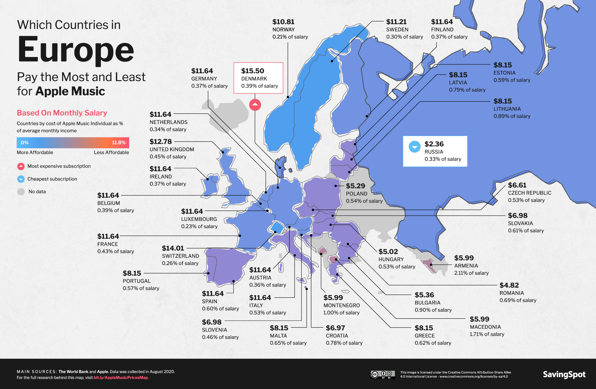 Map of Europe Apple Music